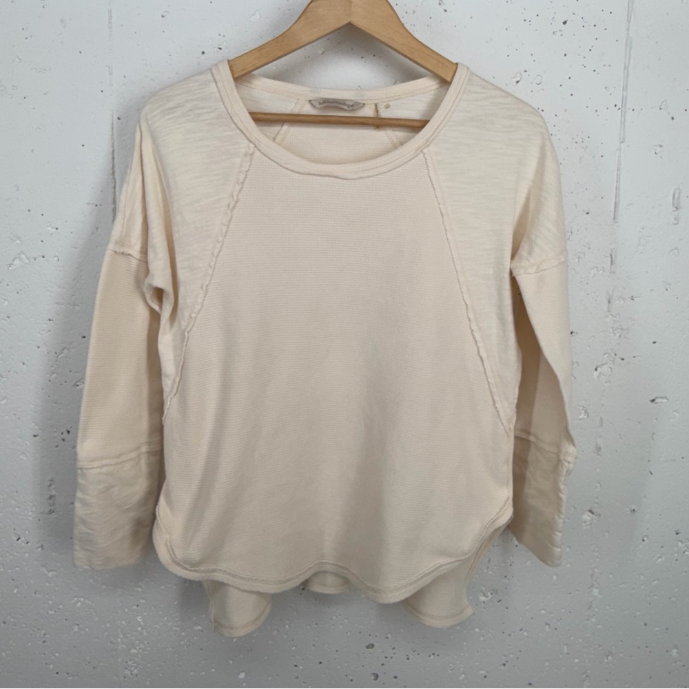 Soft Surroundings Women’s size Medium Cream Waffle Knit Thermal Wayfarer Tunic - Picture 2 of 14